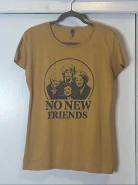 No New Friends Graphic Tee - Mustard Short Sleeve